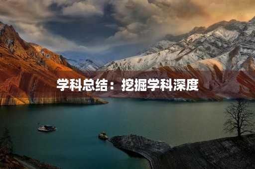 学科总结:挖掘学科深度,提升学术水平