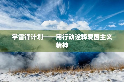 学雷锋计划——用行动诠释爱国主义精神 学雷锋计划——用行动诠释爱国主义精神