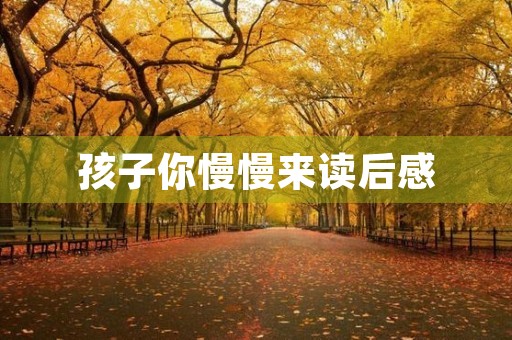 孩子你慢慢来读后感