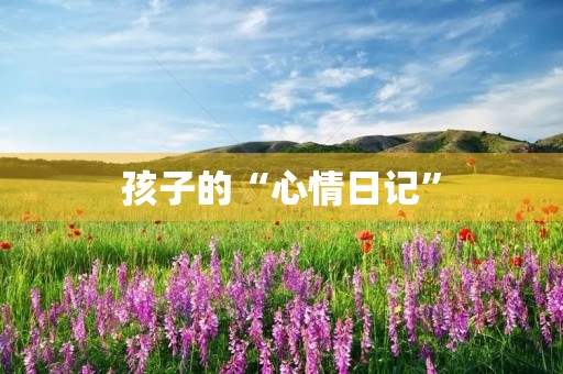 孩子的“心情日记” 孩子的“心情日记”