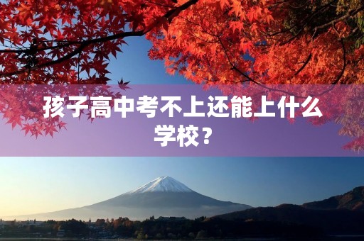 孩子高中考不上还能上什么学校? 孩子高中考不上还能上什么学校?