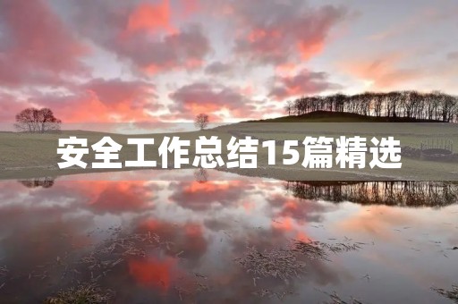 安全工作总结15篇精选