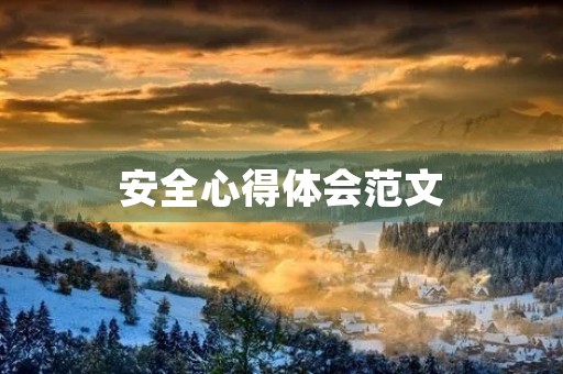 安全心得体会范文