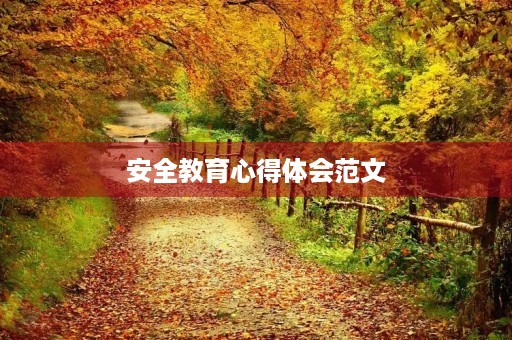 安全教育心得体会范文