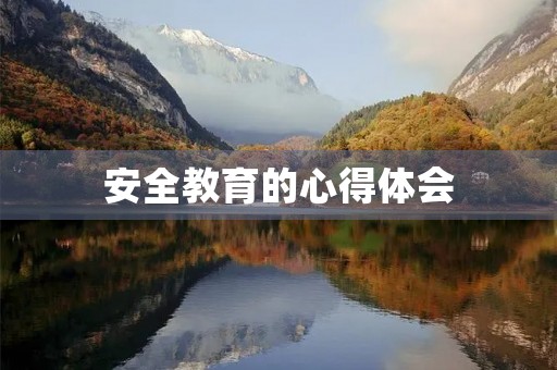 安全教育的心得体会