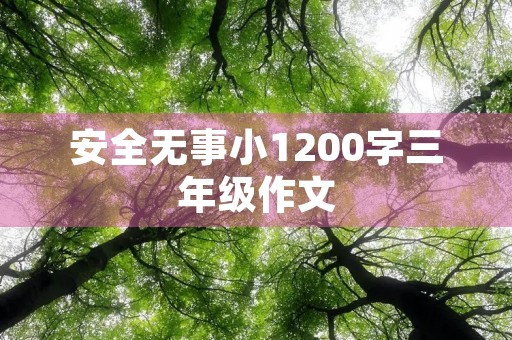 安全无事小1200字三年级作文