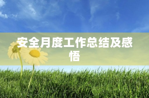 安全月度工作总结及感悟