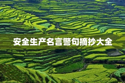 安全生产名言警句摘抄大全(安全生产名言警句摘抄大全简短)