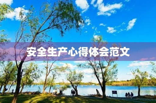 安全生产心得体会范文
