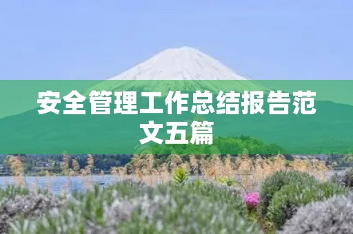 安全管理工作总结报告范文五篇