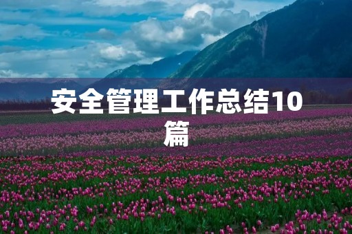 安全管理工作总结10篇