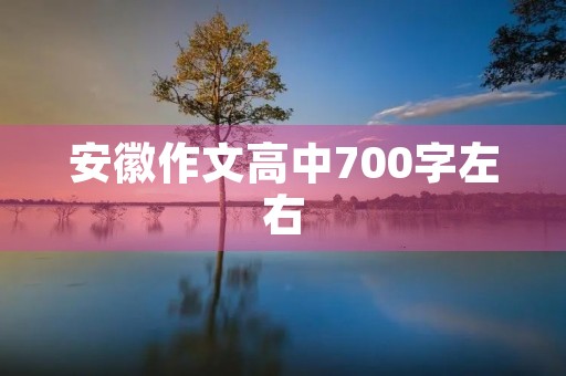 安徽作文高中700字左右 安徽作文高中700字左右