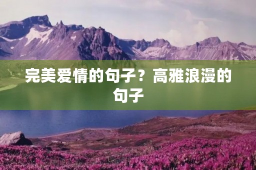 完美爱情的句子？高雅浪漫的句子