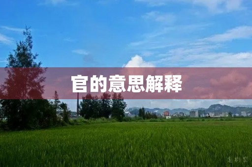 官的意思解释(官的笔顺) 官的意思解释(官的笔顺)