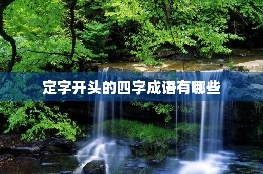 定字开头的四字成语有哪些