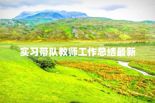 实习带队教师工作总结最新 实习带队教师工作总结最新