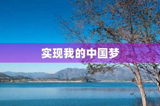 实现我的中国梦