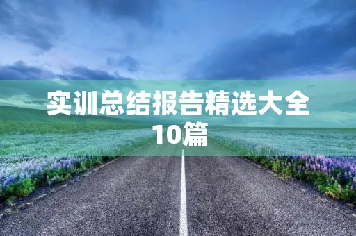 实训总结报告精选大全10篇
