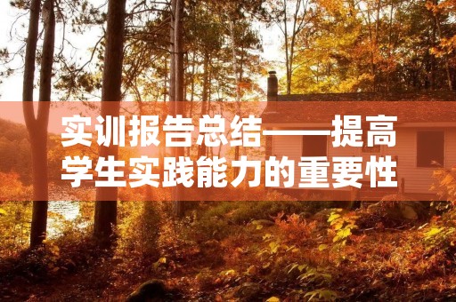 实训报告总结——提高学生实践能力的重要性