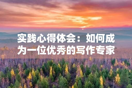 实践心得体会：如何成为一位优秀的写作专家