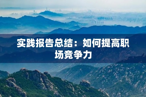 实践报告总结:如何提高职场竞争力