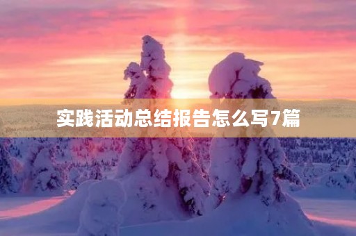 实践活动总结报告怎么写7篇