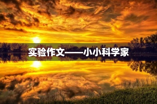 实验作文——小小科学家 实验作文——小小科学家