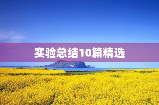 实验总结10篇精选