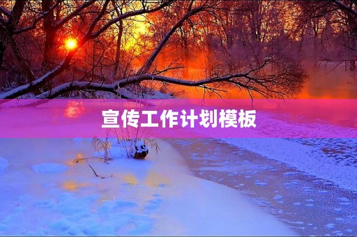 宣传工作计划模板