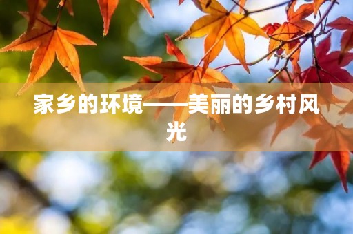 家乡的环境——美丽的乡村风光