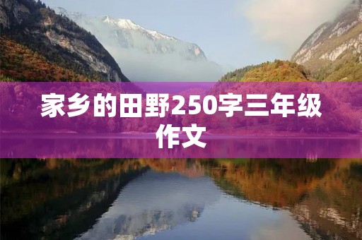 家乡的田野250字三年级作文