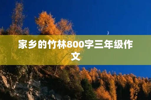 家乡的竹林800字三年级作文 家乡的竹林800字三年级作文