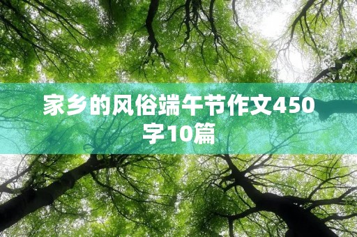家乡的风俗端午节作文450字10篇 家乡的风俗端午节作文450字10篇