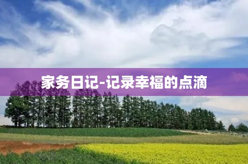 家务日记-记录幸福的点滴 家务日记-记录幸福的点滴