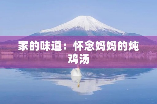 家的味道:怀念妈妈的炖鸡汤 家的味道:怀念妈妈的炖鸡汤