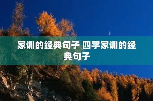 家训的经典句子 四字家训的经典句子