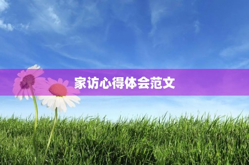 家访心得体会范文