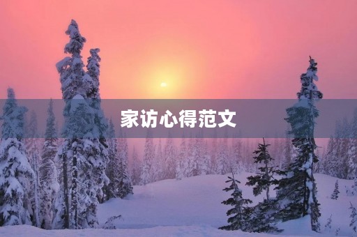 家访心得范文