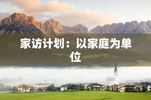 家访计划：以家庭为单位，了解孩子成长的全过程