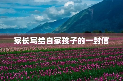 家长写给自家孩子的一封信 家长写给自家孩子的一封信