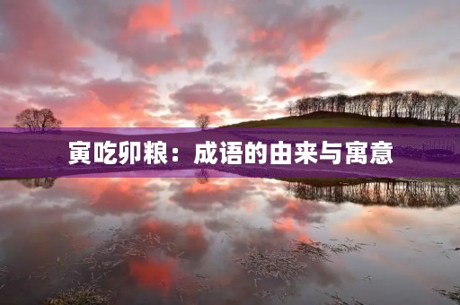 寅吃卯粮:成语的由来与寓意 寅吃卯粮:成语的由来与寓意
