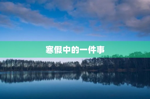 寒假中的一件事