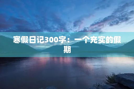 寒假日记300字：一个充实的假期