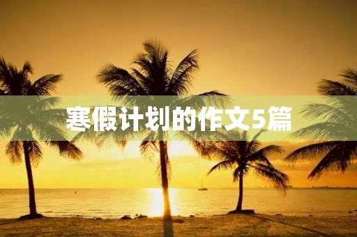 寒假计划的作文5篇 寒假计划的作文5篇