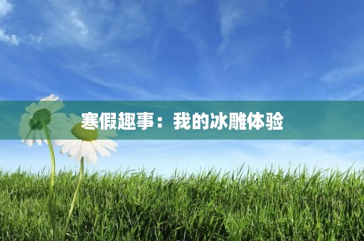 寒假趣事:我的冰雕体验 寒假趣事:我的冰雕体验