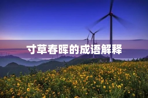 寸草春晖的成语解释 寸草春晖的成语解释