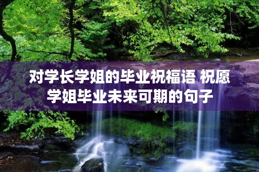 对学长学姐的毕业祝福语 祝愿学姐毕业未来可期的句子