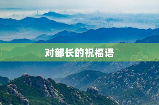 对部长的祝福语,部长招新寄语