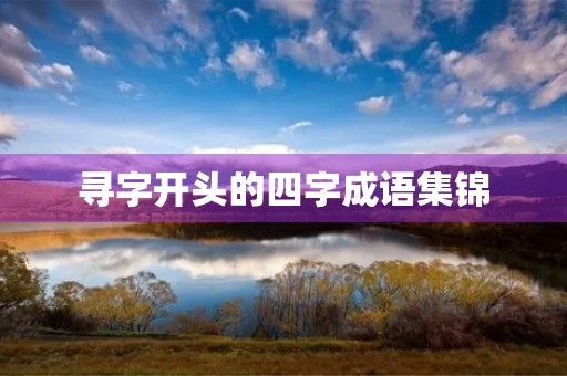 寻字开头的四字成语集锦
