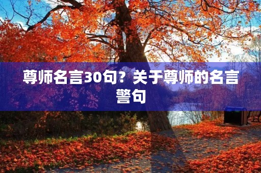 尊师名言30句?关于尊师的名言警句 尊师名言30句?关于尊师的名言警句